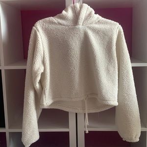 Cropped teddy hoodie